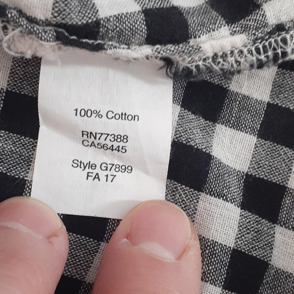 Madewell Gingham lace bell sleeve top size… - Picture 8 of 9